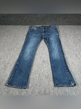 Hollister Epic Flex Bootcut Jeans Mens 36x30 Dark Wash Stretch Denim Distressed